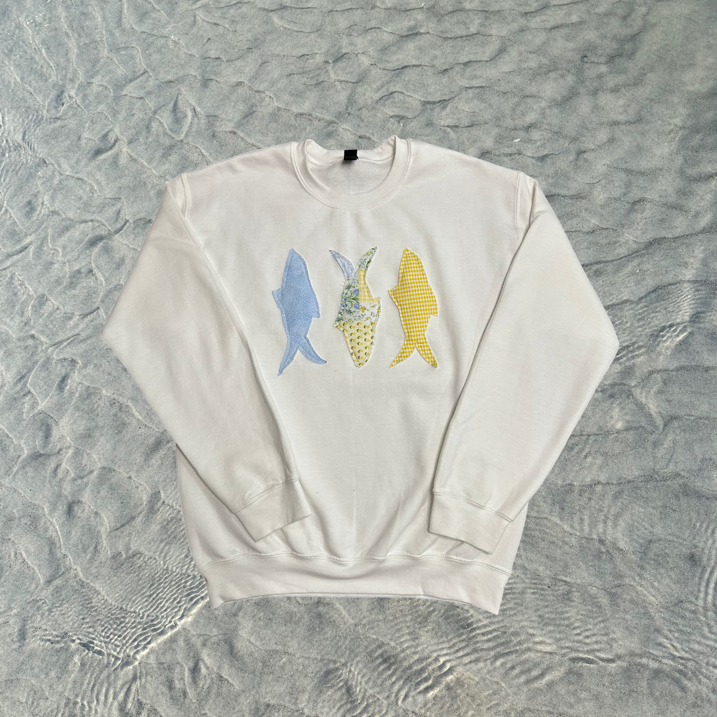 Patchwork Fish Crewneck Gildan Sweatshirt
